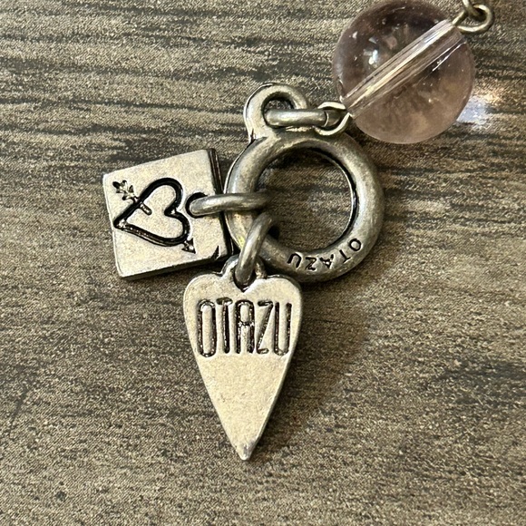 Otazu Pale Pink White statement necklace Beaded Flower #G035 - Picture 4 of 8